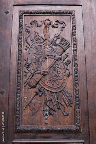 Beautiful front doors in an old European building © Hennadii