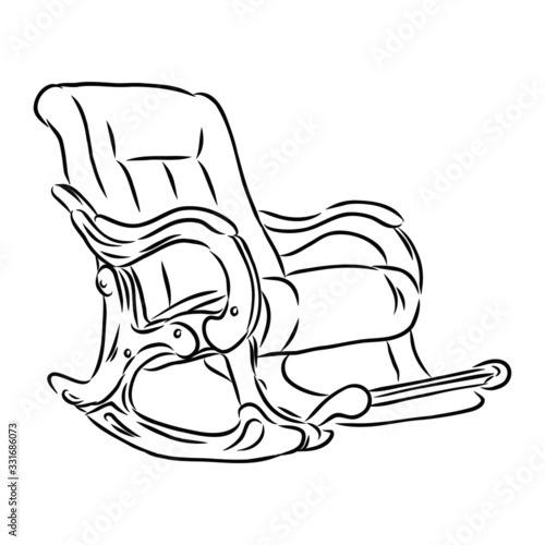 illustration of rocking chair, sketch 
