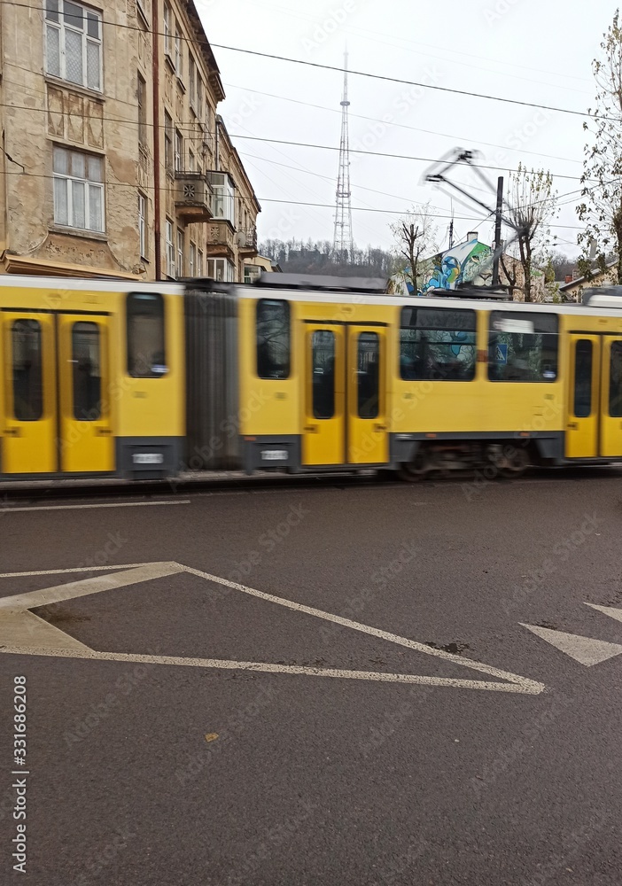 old tram in lviv