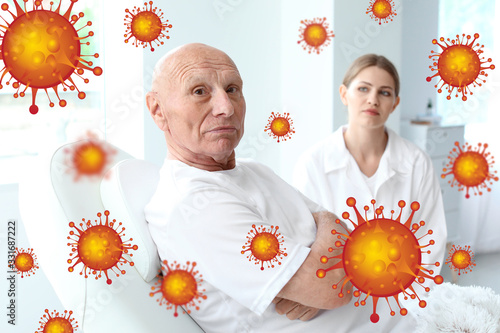 Elderly man with doctor in ...