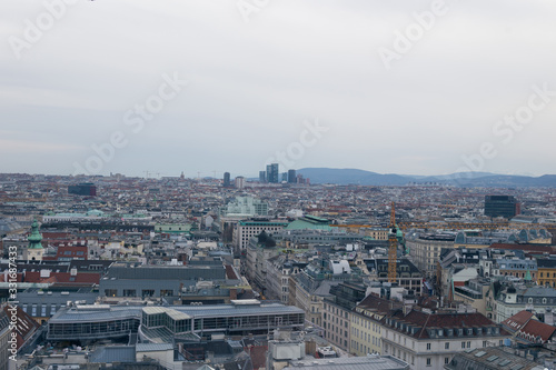 View of the Austrian capital Vienna from a height of St. Stephen's cathedral © Hennadii