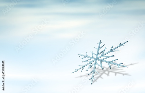 snowflake on light blue background