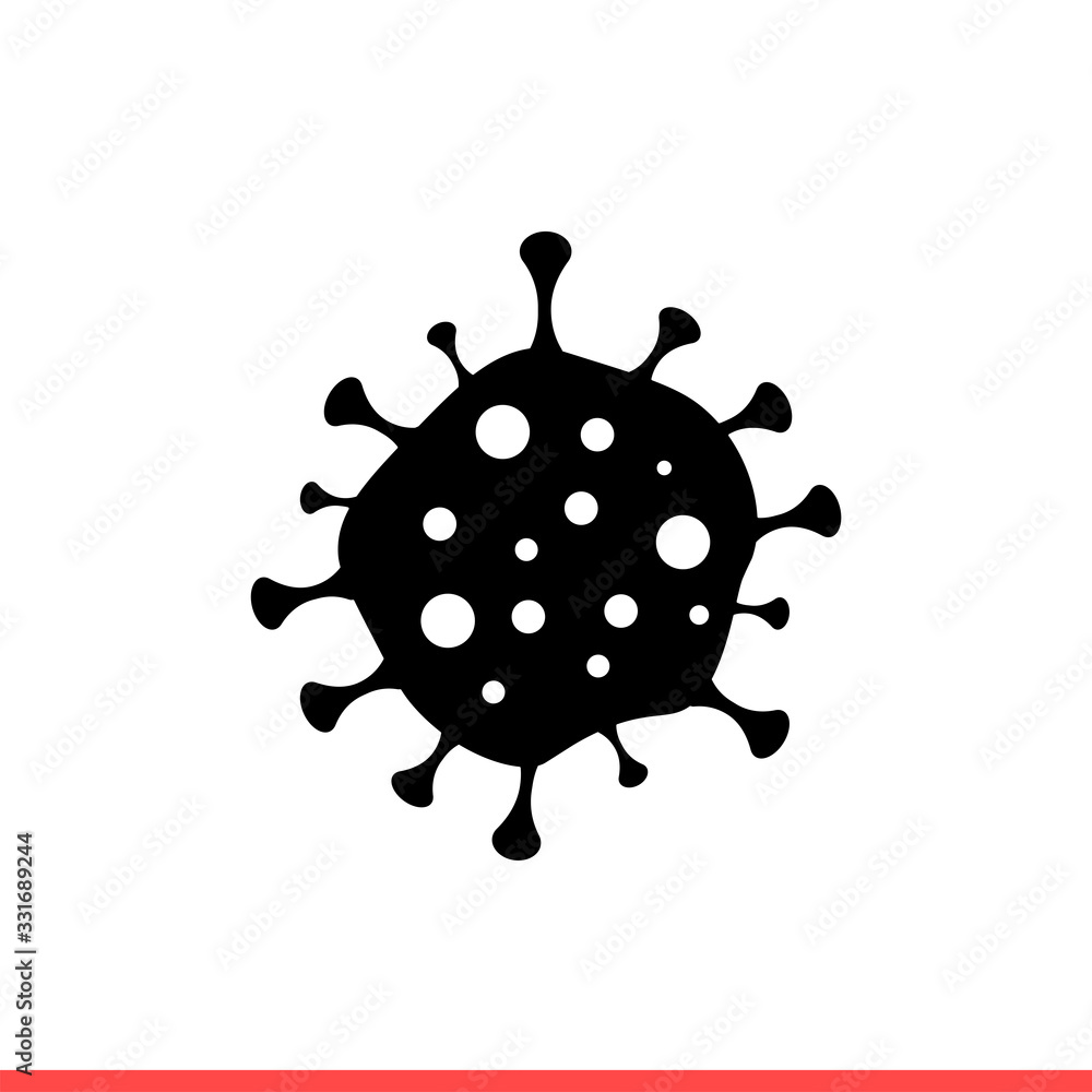 Coronavirus vector icon, bacteria symbol. Simple, flat design for web or mobile app Coronavirus vector icon, bacteria symbol. Simple, flat design for web or mobile app