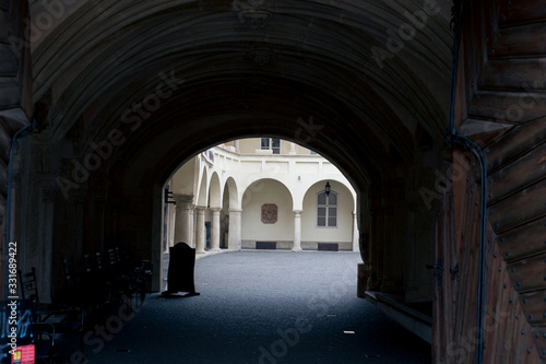 Old European building in the city center in Bratislava