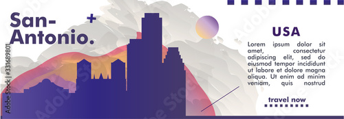 USA United States of America San Antonio skyline city gradient vector banner