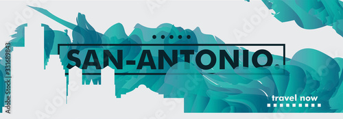 USA United States of America San Antonio skyline city gradient vector banner