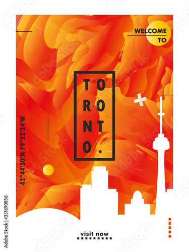 Canada Toronto skyline city gradient vector poster