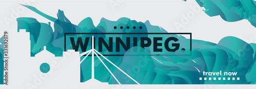 Canada Winnipeg skyline city gradient vector banner