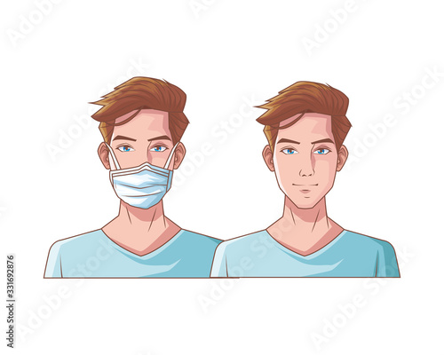 young men with mouth cap medical accessory