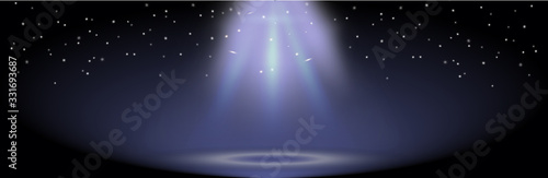 Unidentified flying object in the sky.  Space ship with transparent blue ray