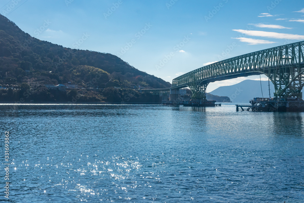 Oshima Bridge. A bridge connecting the main island of Japan Honshu and Suo-Oshima island in Yamaguchi Prefecture