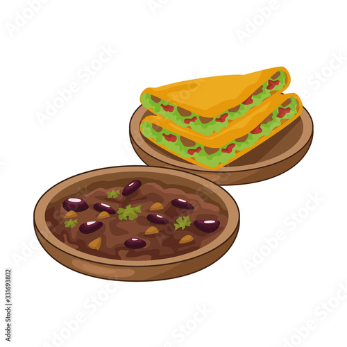 quesadillas and refried beans delicious mexican food