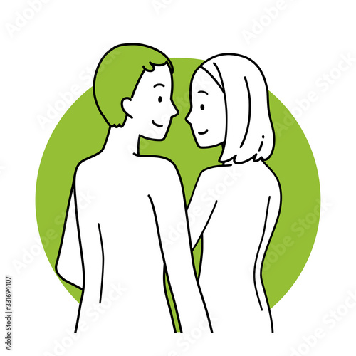 Illustration of man and woman representing sex.