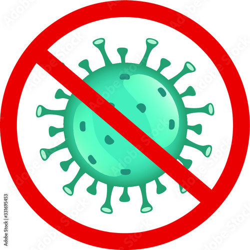Coronavirus or COVID-19 logo. Stop the SARS-CoV-2, virus symbol, stop sign or quarantine logo.