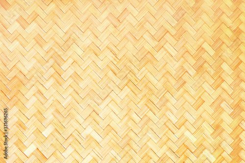 Mat background, bamboo natural texture. Yellow wicker Thailand wall