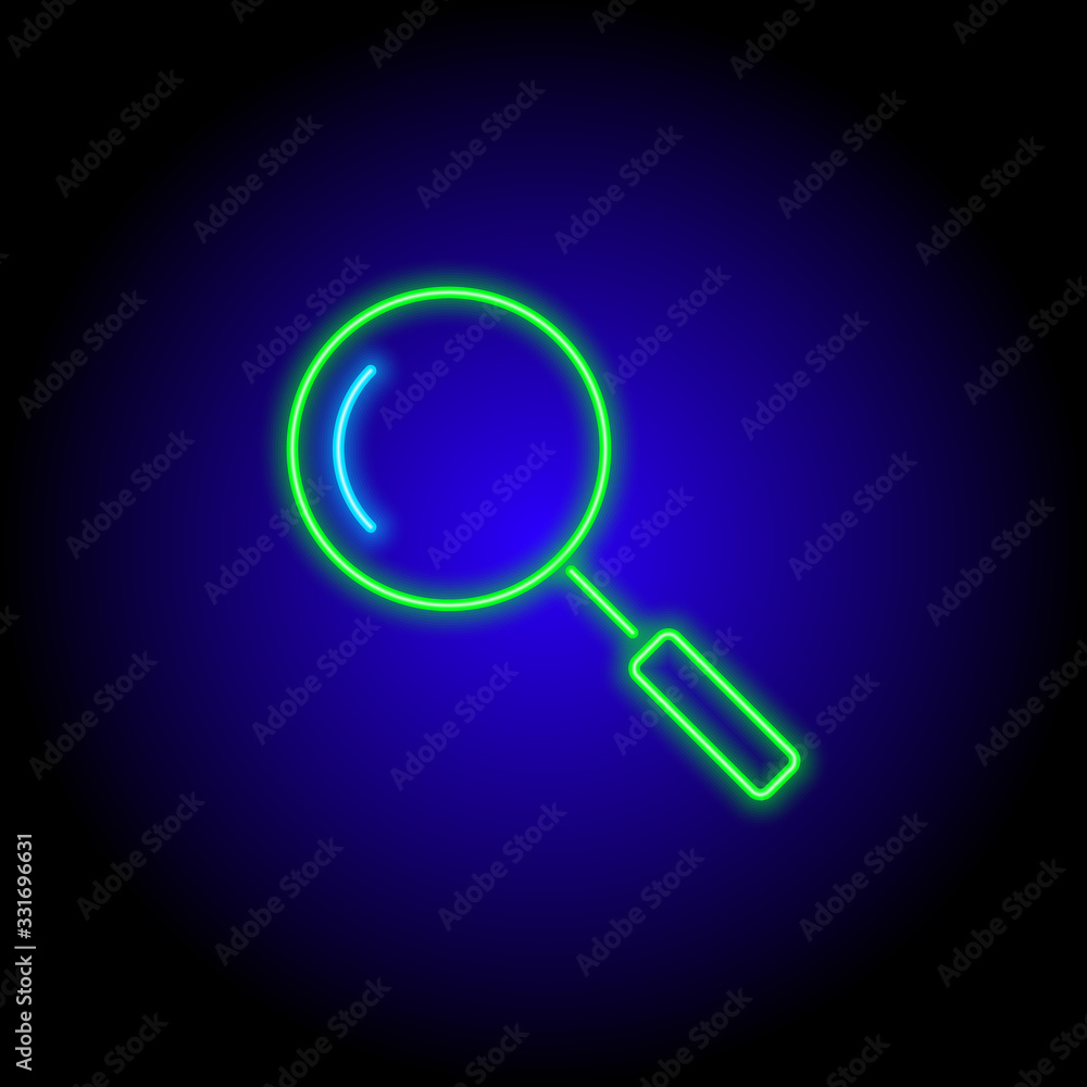 vetor neon flat design icon of analysis equioment tool magnifier symbol vetor neon flat design icon of analysis equioment tool magnifier symbol