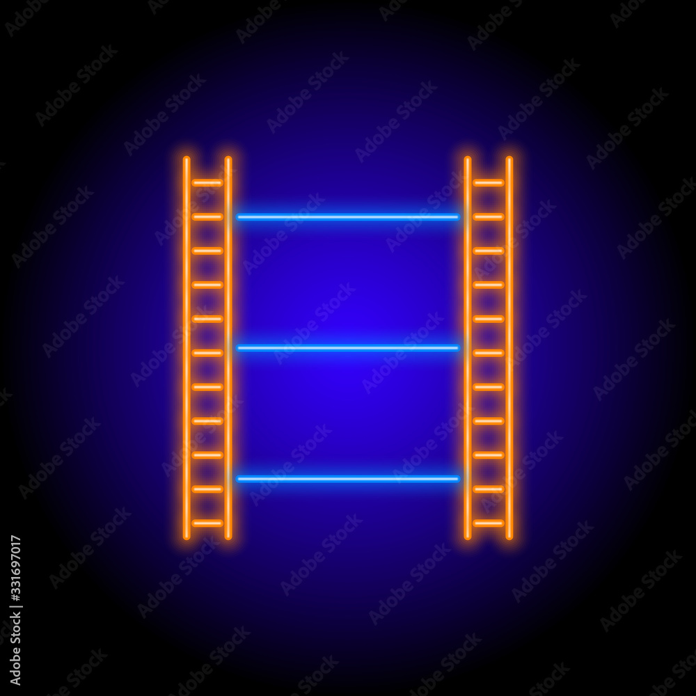 vector neon flat design icon of cinema tape symbol vector neon flat design icon of cinema tape symbol