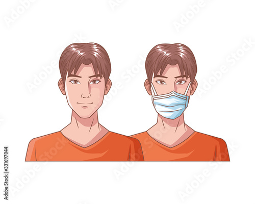 young men with mouth cap medical accessory