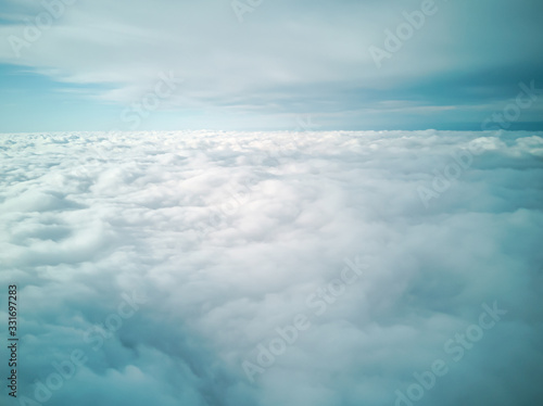 White clouds and blue sky