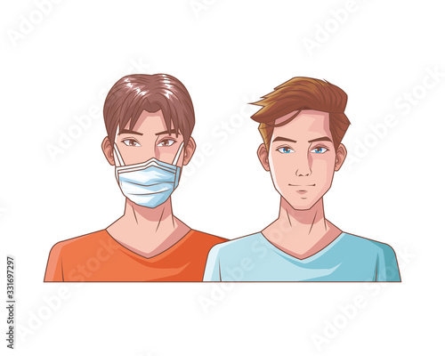 young men with mouth cap medical accessory