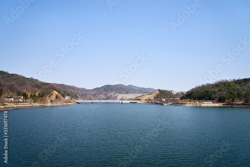 Nakdonggang River in Andong-si, South Korea.