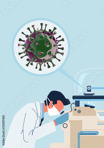 Virologist scientist studies Covid-19 
