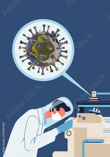 Virologist scientist studies Covid-19 