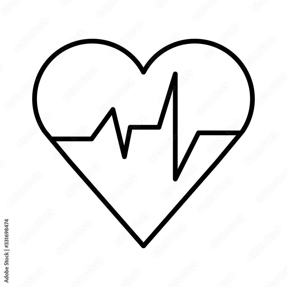 heart rate pulse, line style icon vector illustration design heart rate pulse, line style icon vector illustration design