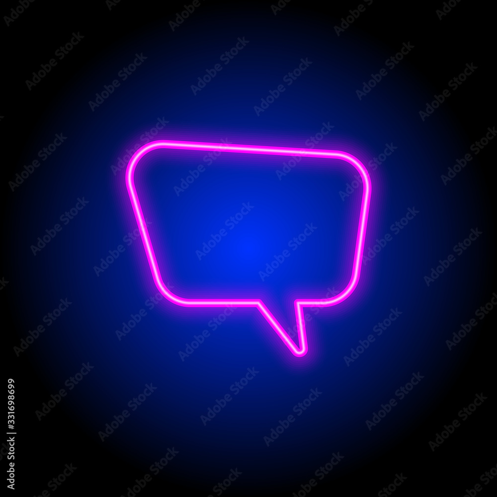 Fototapeta premium vector neon flat design icon of message symbol