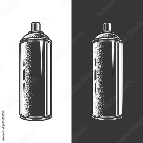 Original monochrome vector illustration. Spray paint in retro style.
