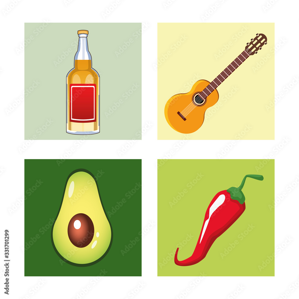 bundle of mexican set icons bundle of mexican set icons