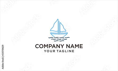 modern and minimalist sailing boat creative logo