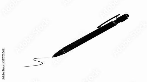 Wallpaper Mural Vector Isolated Illustration of a Writting Pen Silhouette Torontodigital.ca