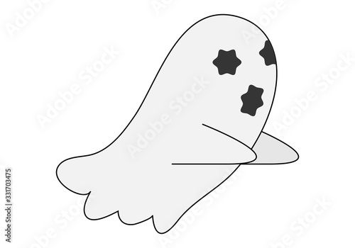 Dibujo de un fantasma asustando.
