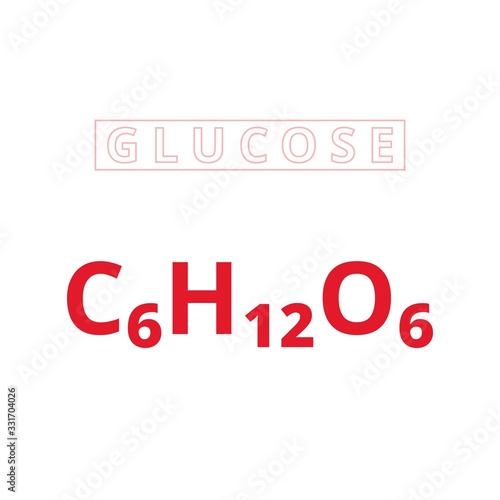 Chemical formula for glucose. Vector illustration