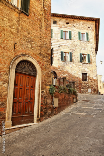 Beautiful Italian street of  small old provincial town © solstizia