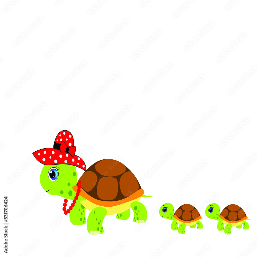 Obraz premium cute turtle cartoon illustration