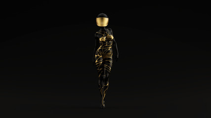 Fotobehang Zwart goud Buitenaardse heks met gouden helm  © paul