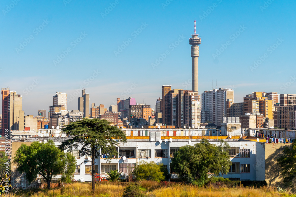 Naklejka premium Downtown of Johannesburg, South Africa