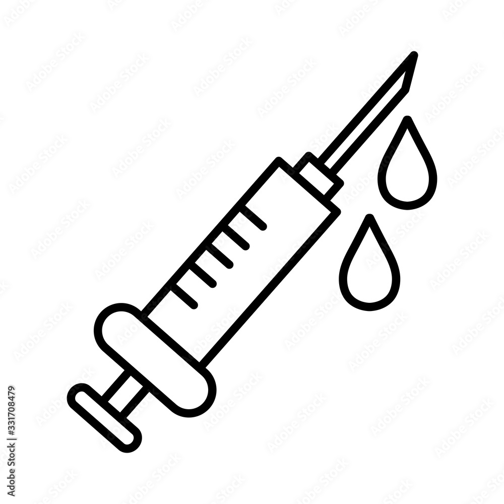 injection medical, line style icon vector illustration design injection medical, line style icon vector illustration design