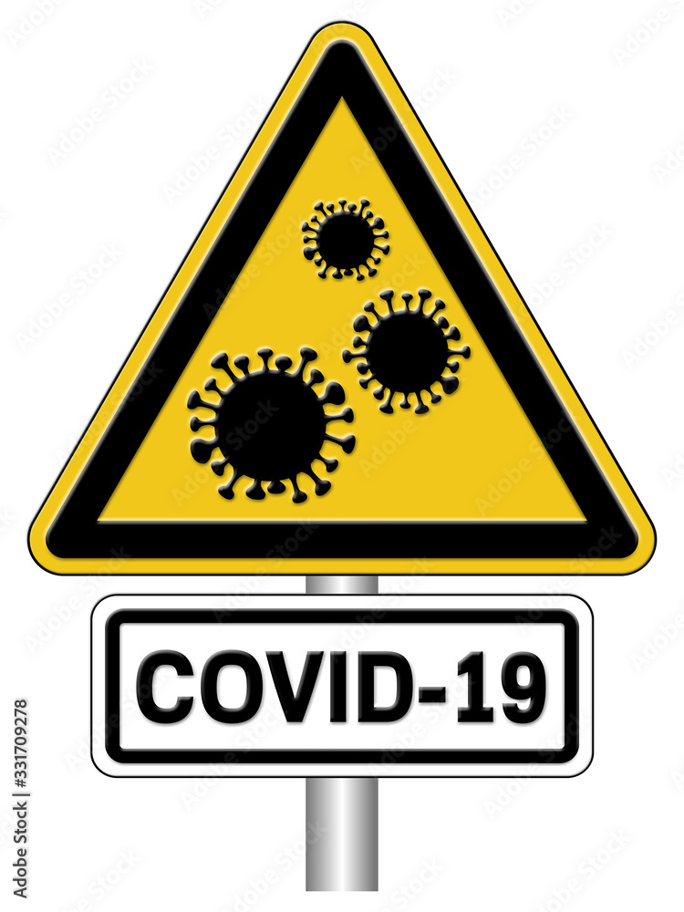Warnschild vor Viren Epidemie und Pandemie Warnschild vor Viren Epidemie und Pandemie