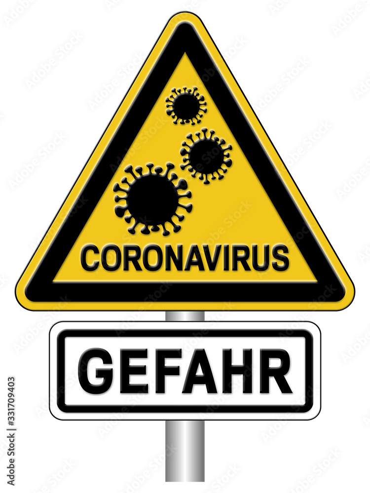 Warnschild vor Viren Epidemie und Pandemie Warnschild vor Viren Epidemie und Pandemie