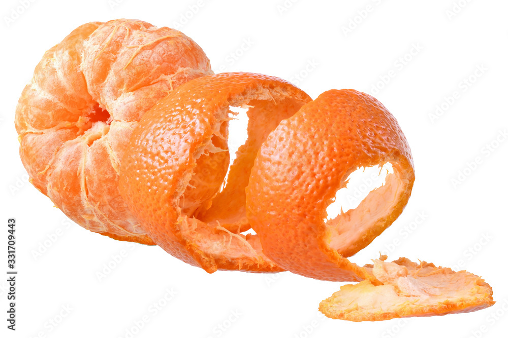 tangerine slice with isolated tangerine slice with isolated