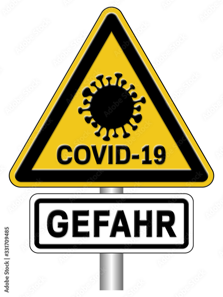 Warnschild vor Viren Epidemie und Pandemie Warnschild vor Viren Epidemie und Pandemie