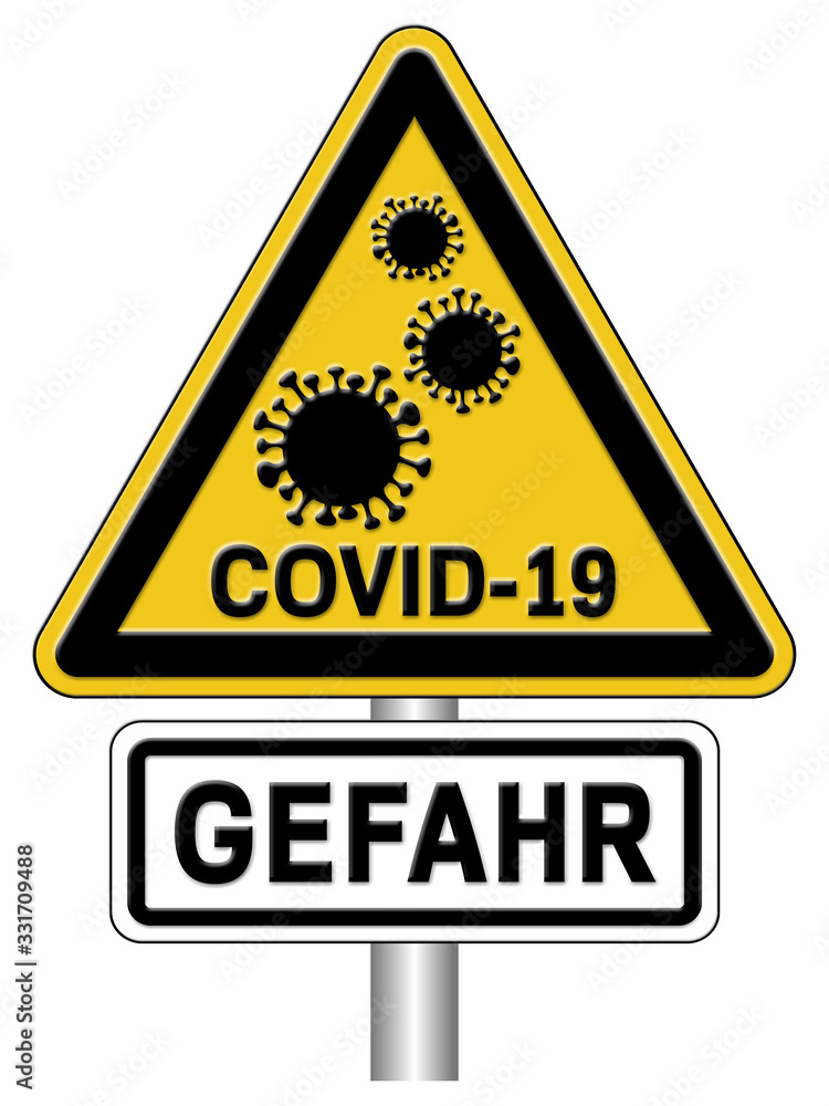 Warnschild vor Viren Epidemie und Pandemie Warnschild vor Viren Epidemie und Pandemie