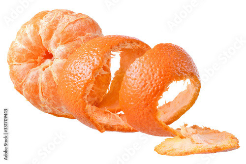 tangerine slice with isolated
