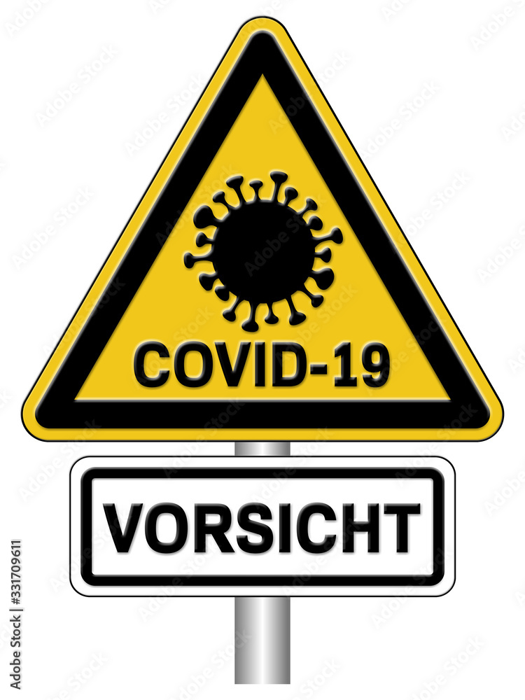 Warnschild vor Viren Epidemie und Pandemie Warnschild vor Viren Epidemie und Pandemie