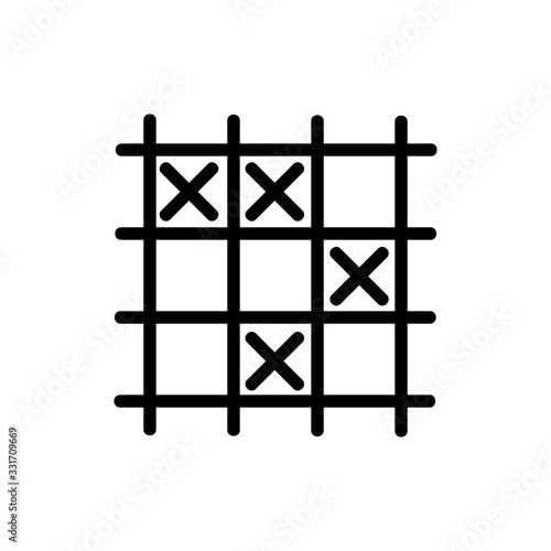 game TIC TAC toe icon vector. game TIC TAC toe sign. isolated contour symbol illustration