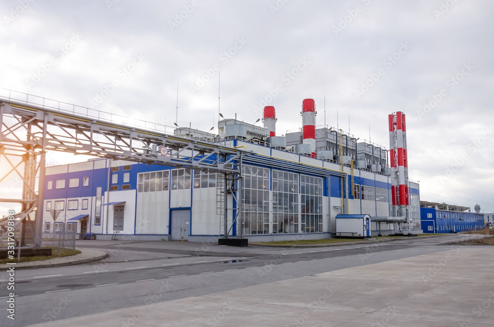 The building is a gas boiler plant for generating electricity and providing electricity to other enterprises.