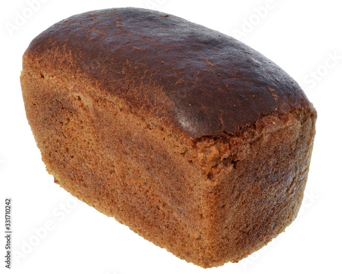 Fresh brown grain rye bread isolated